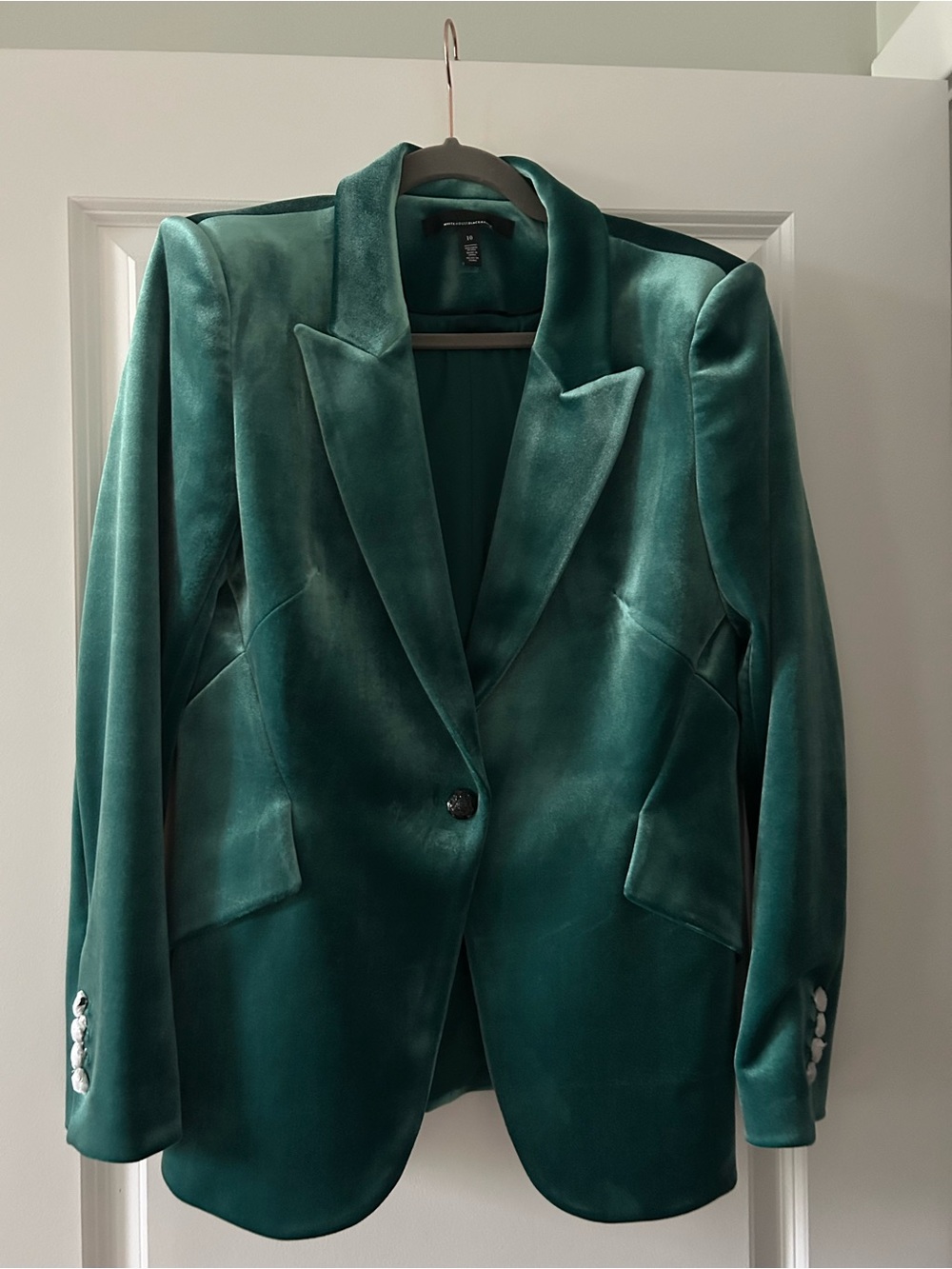 Velvet Tailored Blazer - Teal
